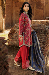 3-PC Raw-Silk Embroidered Suit CMA-5-34